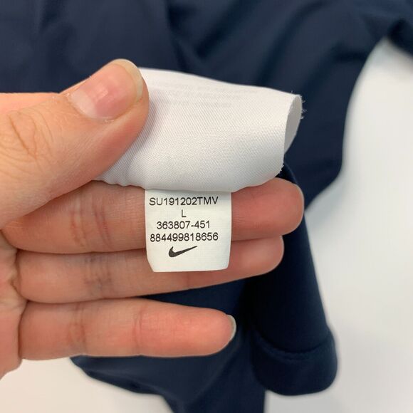 Nike Golf Polo Shirt Mens L Large Navy Blue Dri Fit Micro Pique Willmeng Logo - Picture 10 of 12